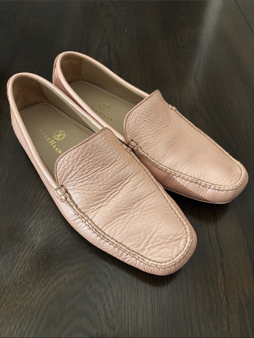Cole Haan Blush Pink Pebbled Leather Loafers | Size 6B